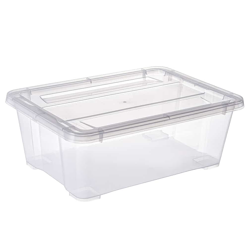 10L Clear clothing Storage Bins with lids wholesale - plastic-crates.com