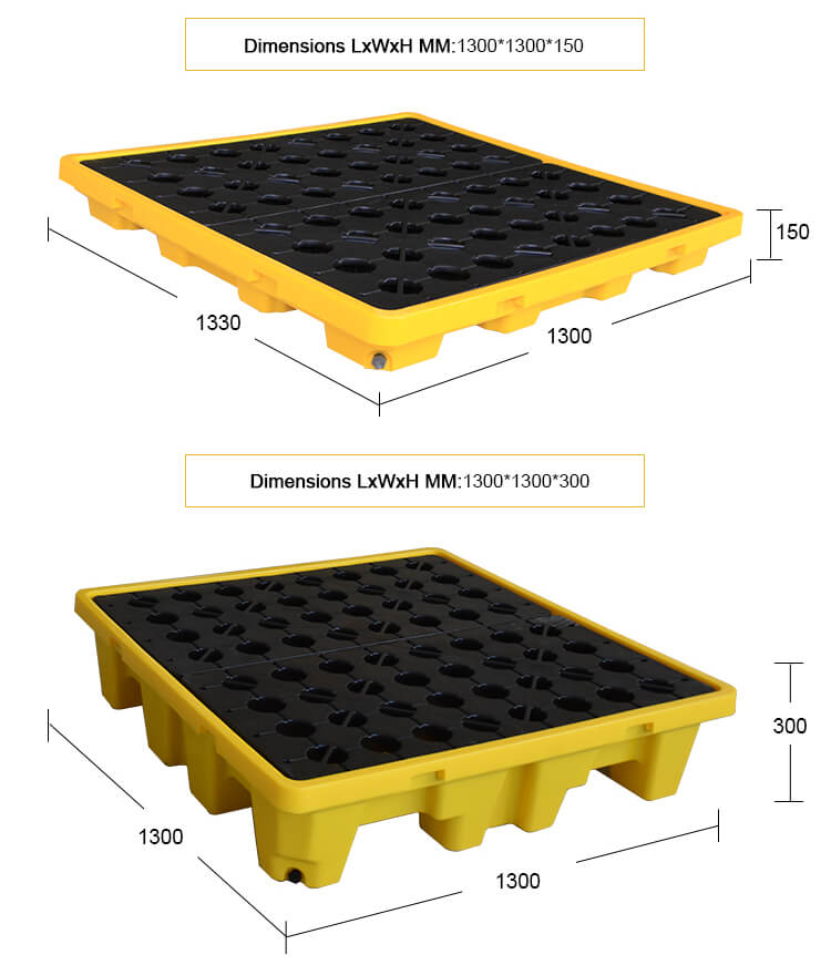 drum spill containment pallet dimensions